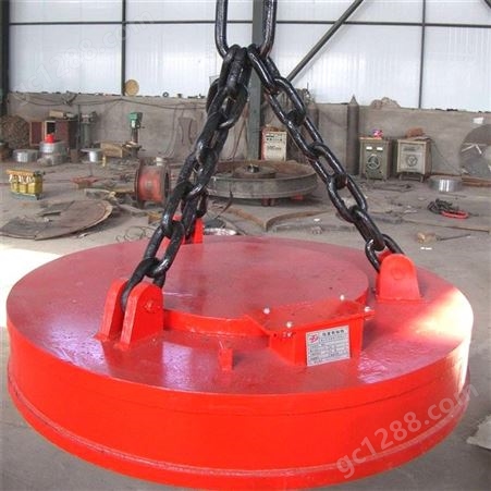 工业起重圆形电磁吸盘 废钢厂起重用1.5米5吨大吸力圆形电磁吸盘 中成