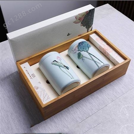 中国风陶瓷茶叶罐2个装 京剧人物图 送礼佳品陶瓷茶叶罐套装