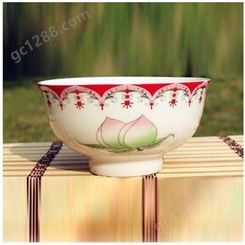 景德镇陶瓷寿碗 寿桃 大寿伴手礼陶瓷碗定制