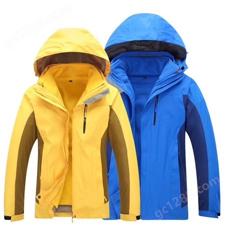 男女士两件套时尚可拆卸冲锋衣 秋冬季三合一户外服装外套登山服