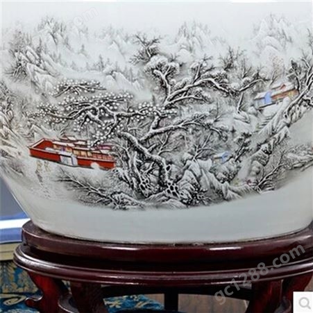 景德镇青花陶瓷风水缸 手绘风水陶瓷风水缸厂家 亮丽陶瓷