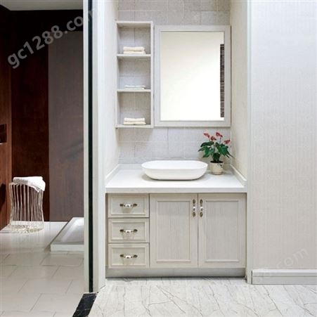 百和美 整体全铝浴室柜 落地式组合浴室柜 卫生间洗漱台洗脸台带镜子