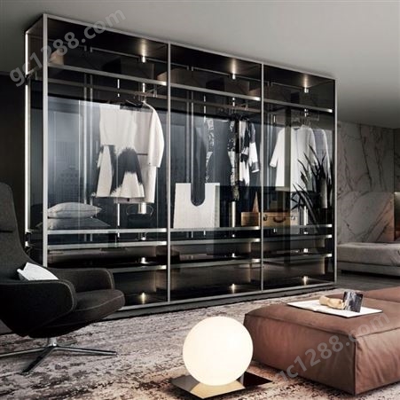百和美全铝全屋定制衣柜 铝框玻璃门衣柜 现代简约全铝橱柜