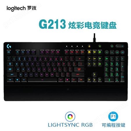 G203Logitech/罗技G213有线游戏键盘 RGB炫彩电竞机械手感手托键盘