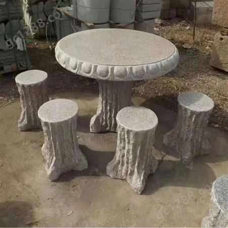 石桌石凳 石雕作品 可来图定制 传统工艺雕刻 泽运石材