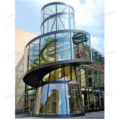 玻璃旋转楼梯 酒店办公楼售楼部玻璃螺旋楼梯 透明玻璃楼梯 定做