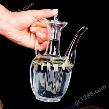 中式复古  高硼硅 耐高温玻璃  仿宋执壶  贵妃壶  泡茶壶  煮茶壶  温酒壶