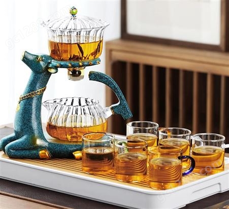 半全自动茶具  功夫懒人茶具   办公家用  玻璃简约   磁吸泡茶壶