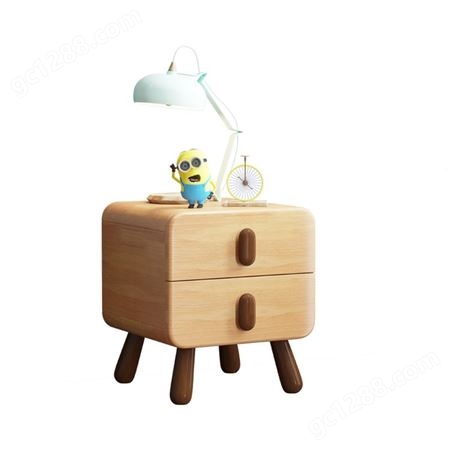 搏德森儿童房实木北欧床头柜子小型迷你床边柜家用储物柜一对置物柜简易