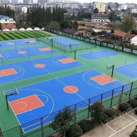 广州海珠区建造篮球场地面 优格硅PU彩色篮球场地坪坚固 防滑 安全